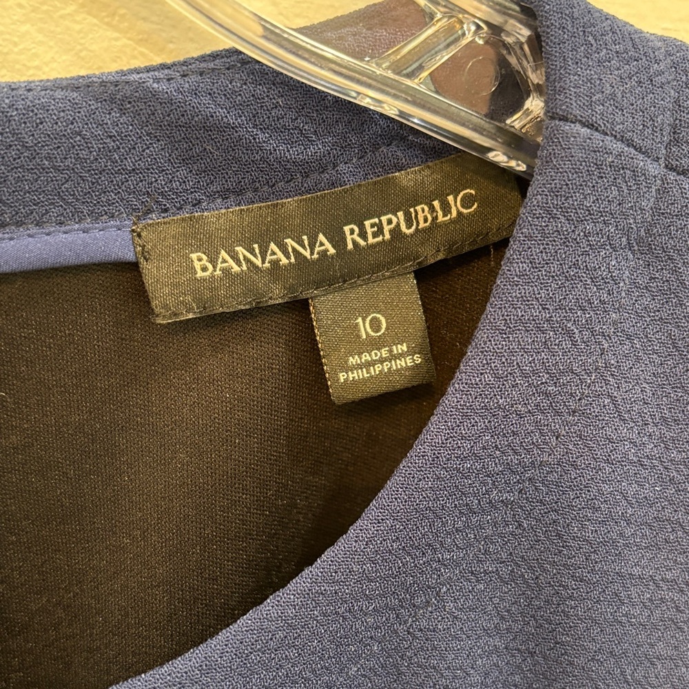 Banana Republic Elegant Navy Blue Sleeveless Dress - Picture 2 of 5